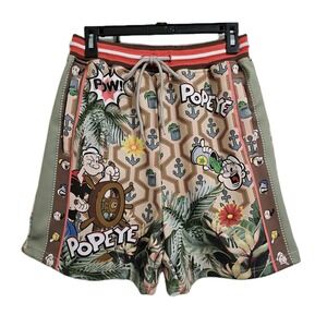 Reason Tropical Popeye Lounge Shorts Boys Medium Beach Drawstring Pockets EUC